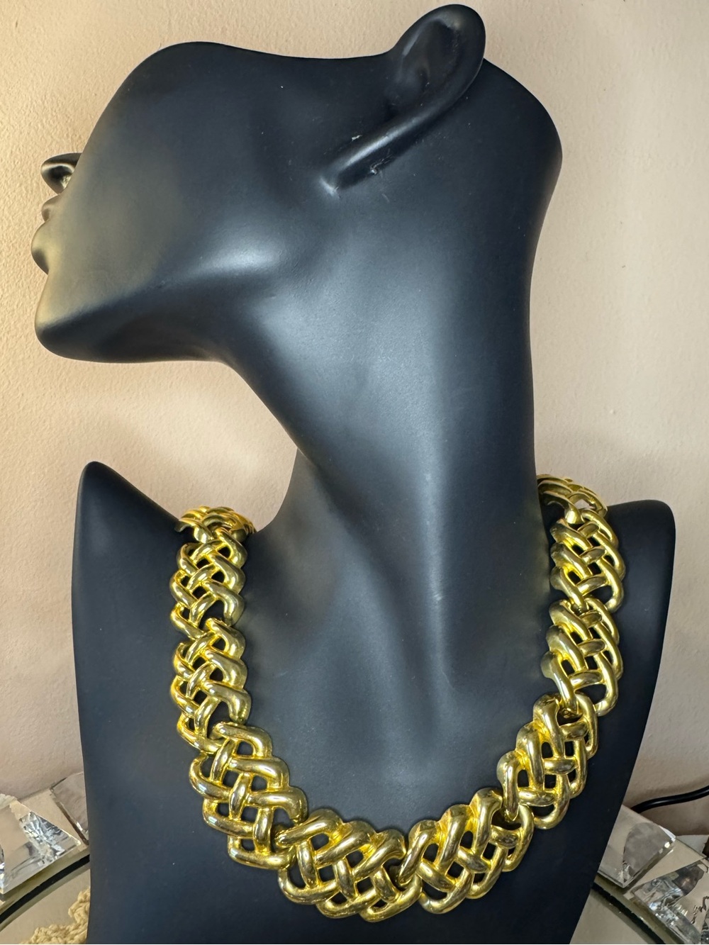 Gold Tone Statement Link Necklace